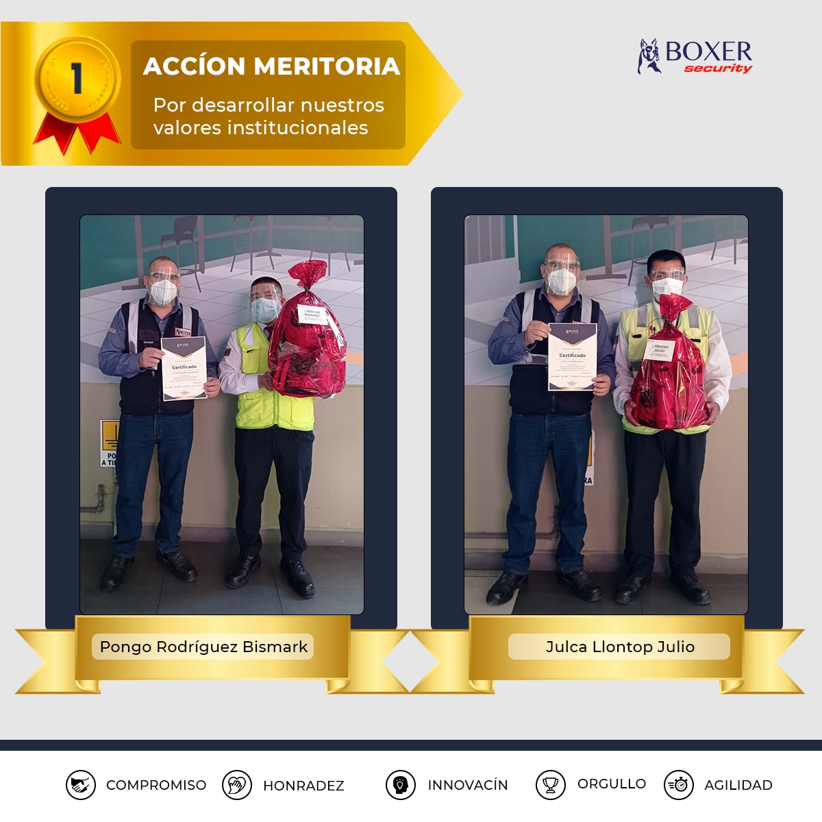 Acción Meritoria Boxer: Bismark y Julio ¡Felicitaciones!
